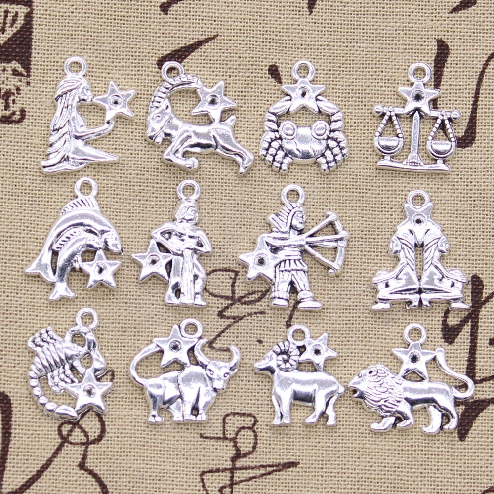Zodiac Charm DIY Antique Pendant