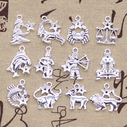 Zodiac Charm DIY Antique Pendant