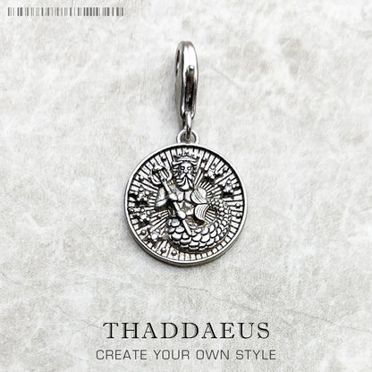925 Sterling Silver Zodiac Sign Vintage Charm Pendant