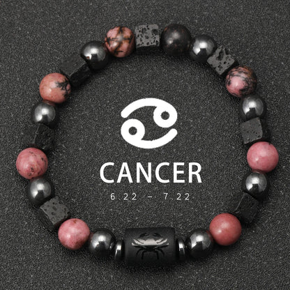 Natural Stone Zodiac Sign Bracelet