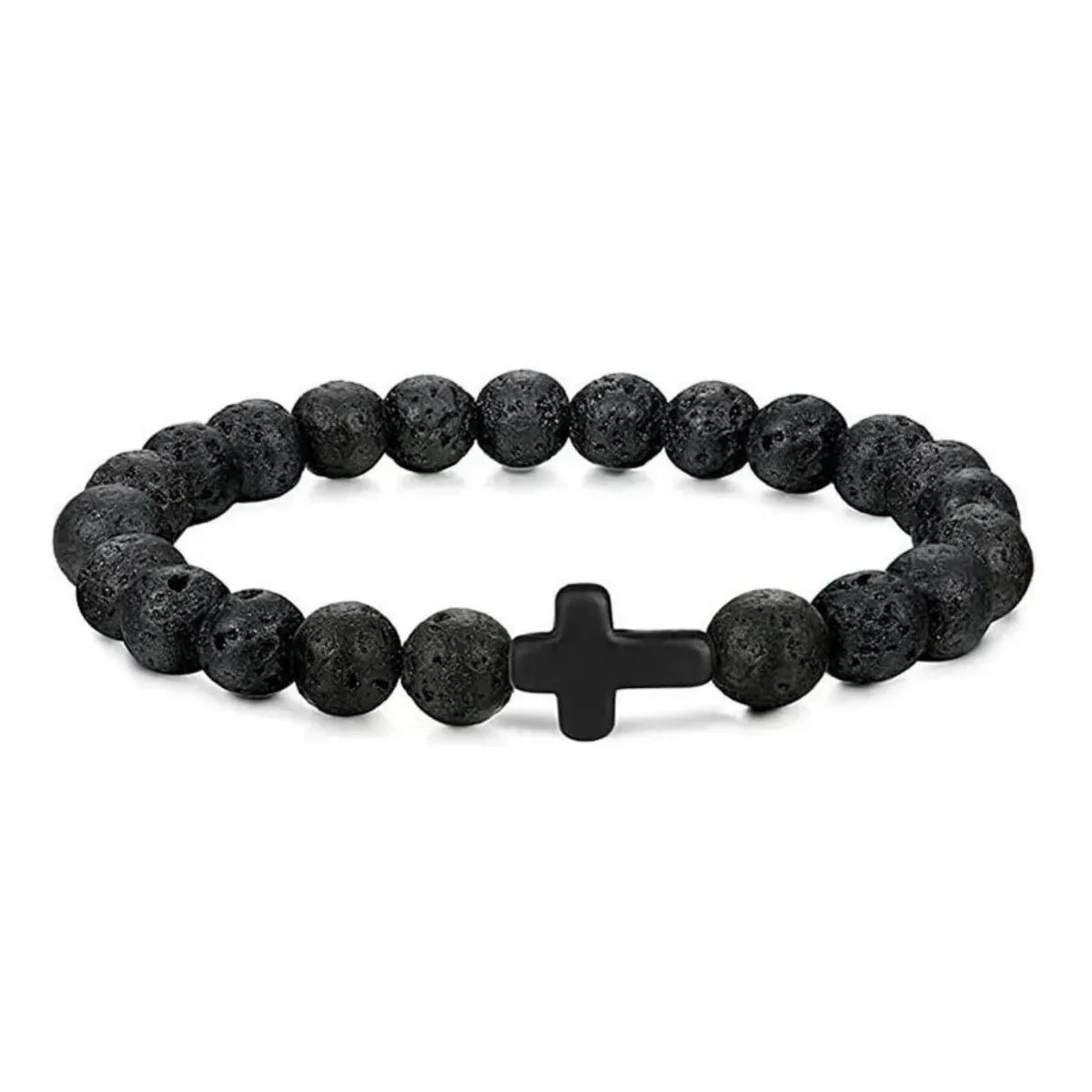 Natural Stone Cross Bracelet