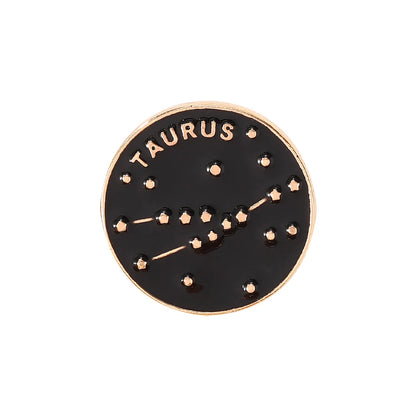 The Zodiac Collection Enamel Pins Constellation Round Brooch