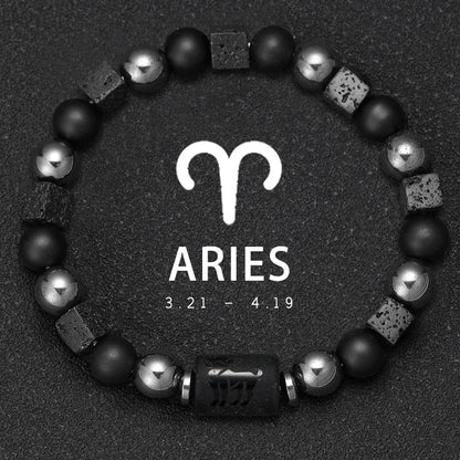 Natural Stone Zodiac Sign Bracelet
