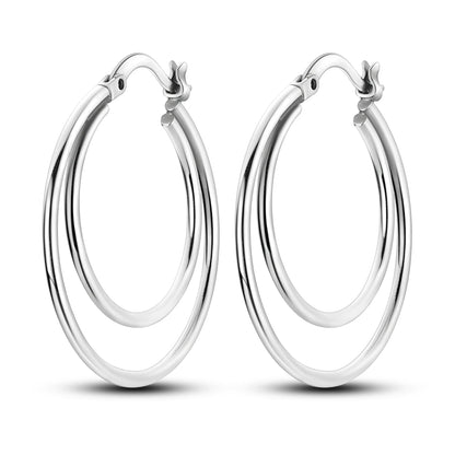 Elegant Sterling Silver Hoops