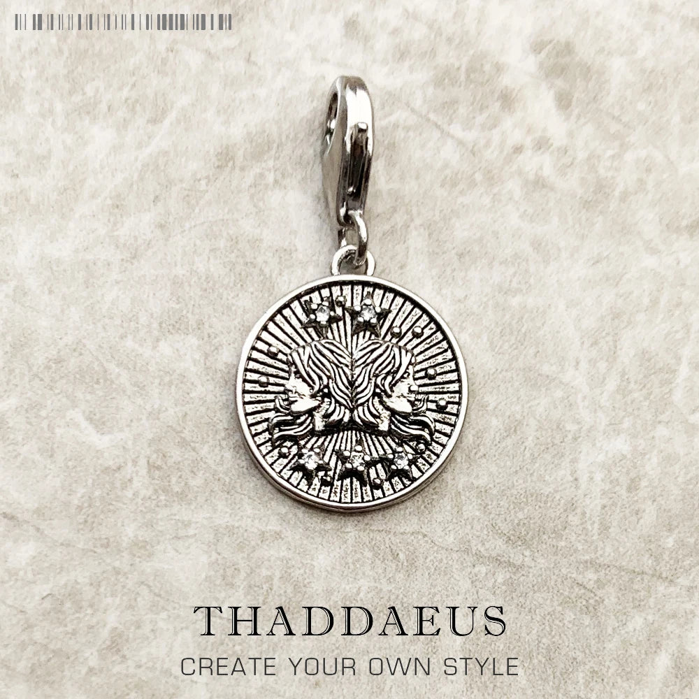 925 Sterling Silver Zodiac Sign Vintage Charm Pendant