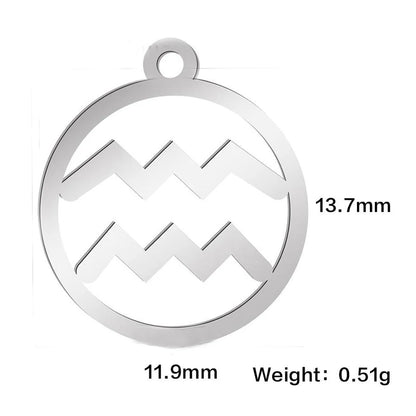 Zodiac Sign Stainless Steel Charm Pendant