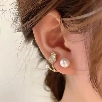 Korean Crystal Heart Earrings