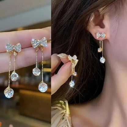 Korean Crystal Heart Earrings