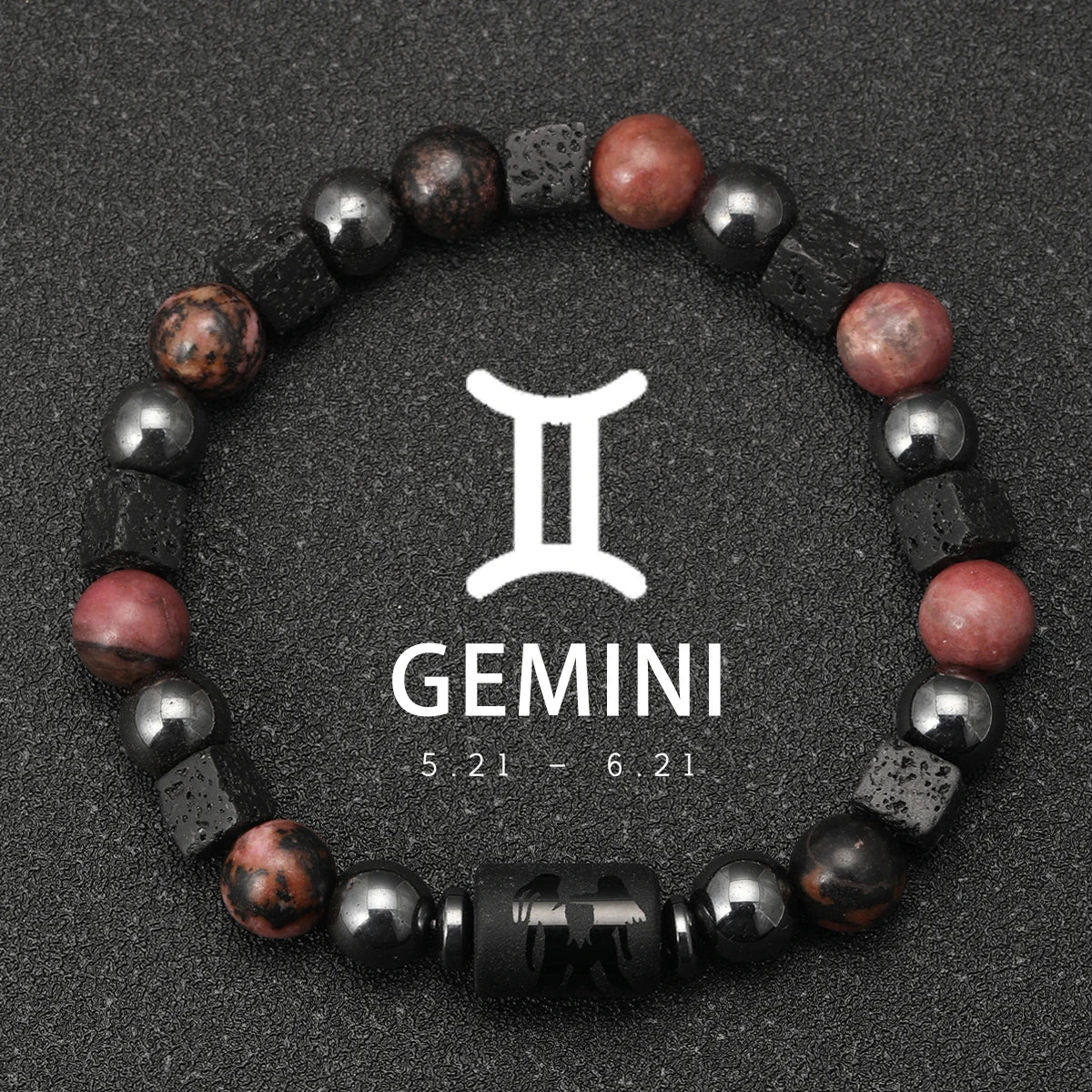 Natural Stone Zodiac Sign Bracelet