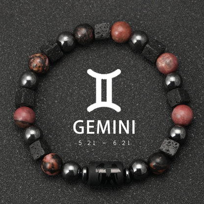 Natural Stone Zodiac Sign Bracelet