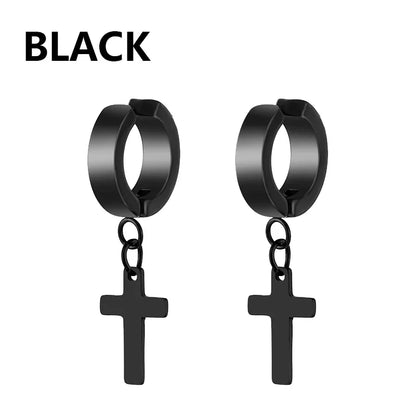 Bold Cross Clip Earrings