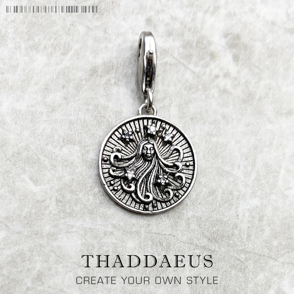 925 Sterling Silver Zodiac Sign Vintage Charm Pendant