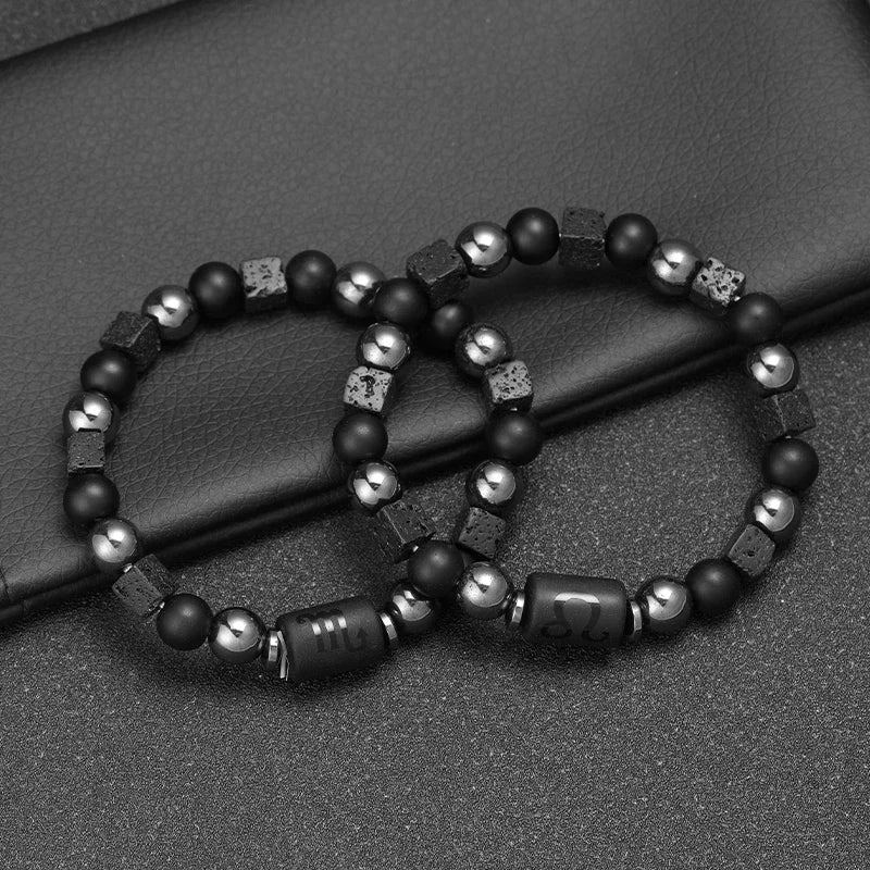 Natural Stone Zodiac Sign Bracelet