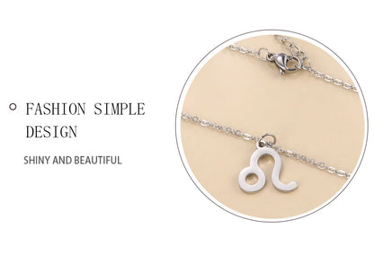 Zodiac Sign Stainless Steel or Gold Plated Pendant Necklace